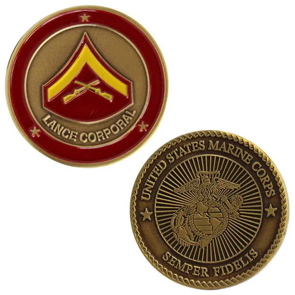 1-1/2" USMC Rank Lance Corporal Coin