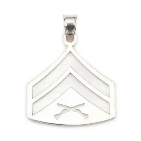 1-3/8" Corporal Rank Pendant - Sterling Silver