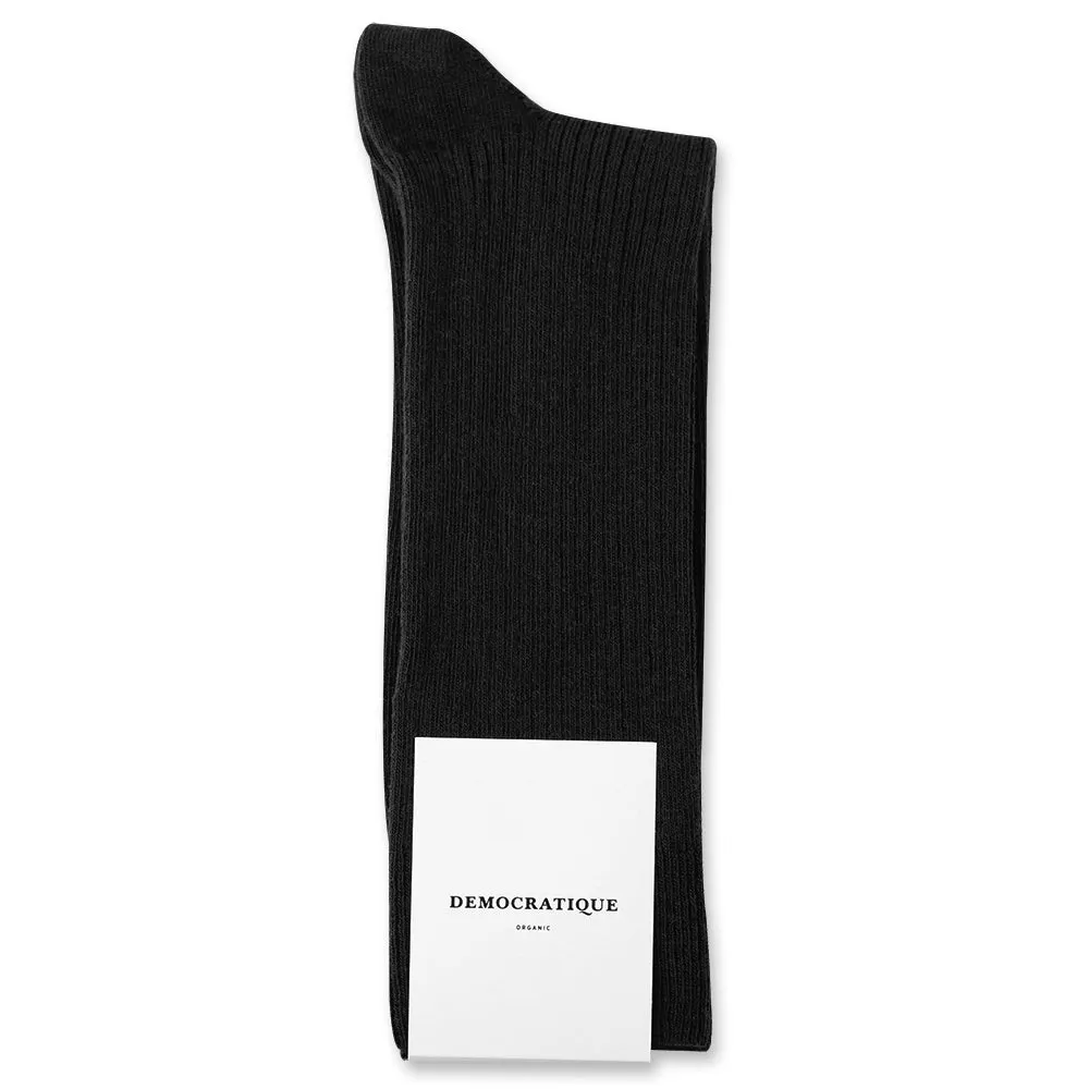 12 pack (pay for 10) of black fine rib socks