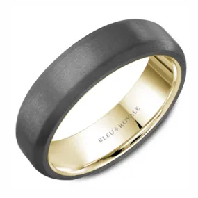 14K Yellow Gold With Sandpaper Grey Tantalum