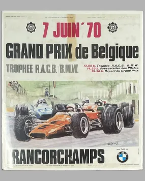 1970 Grand Prix de Belgique original poster