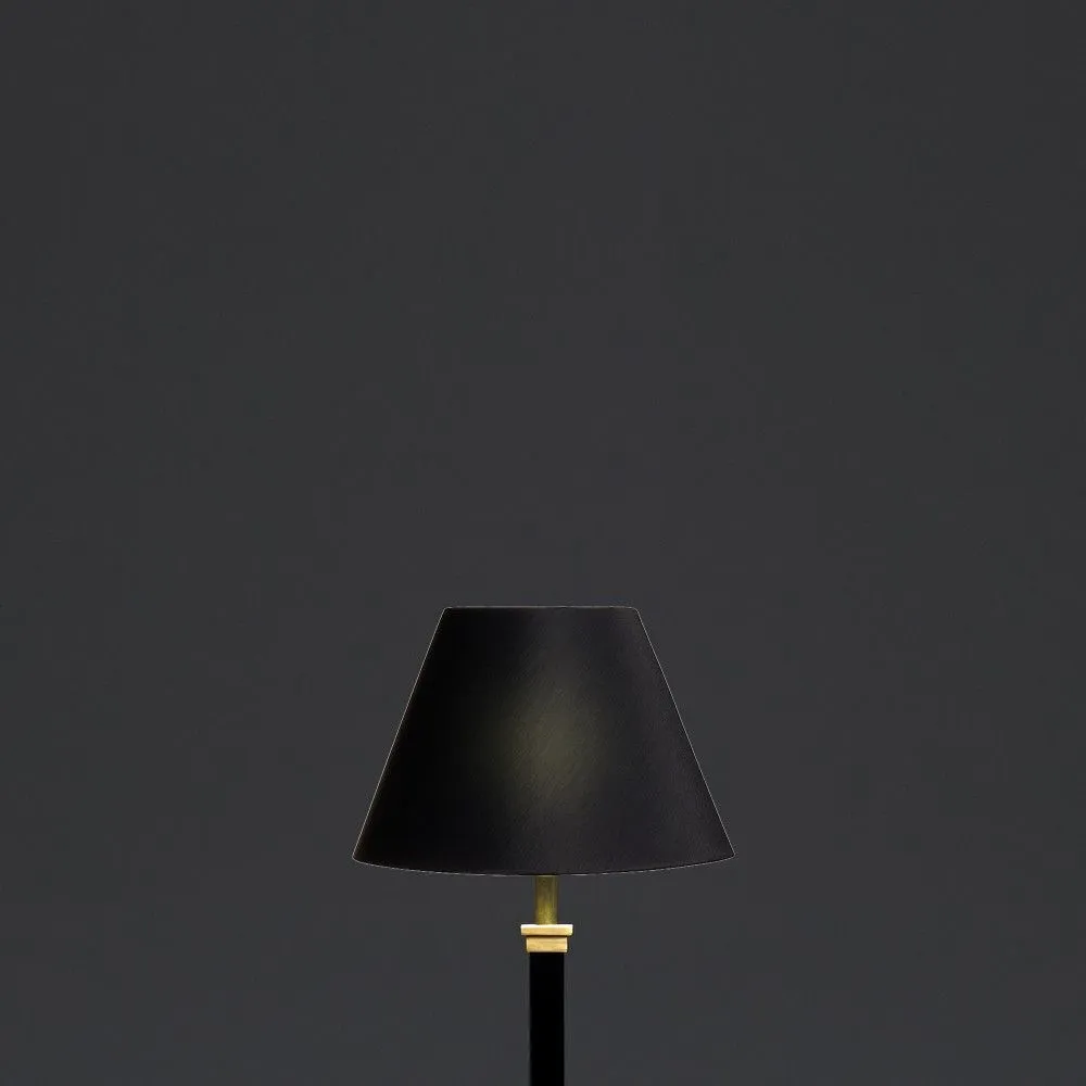 20cm empire lampshade in black silk with glasgow gold interior