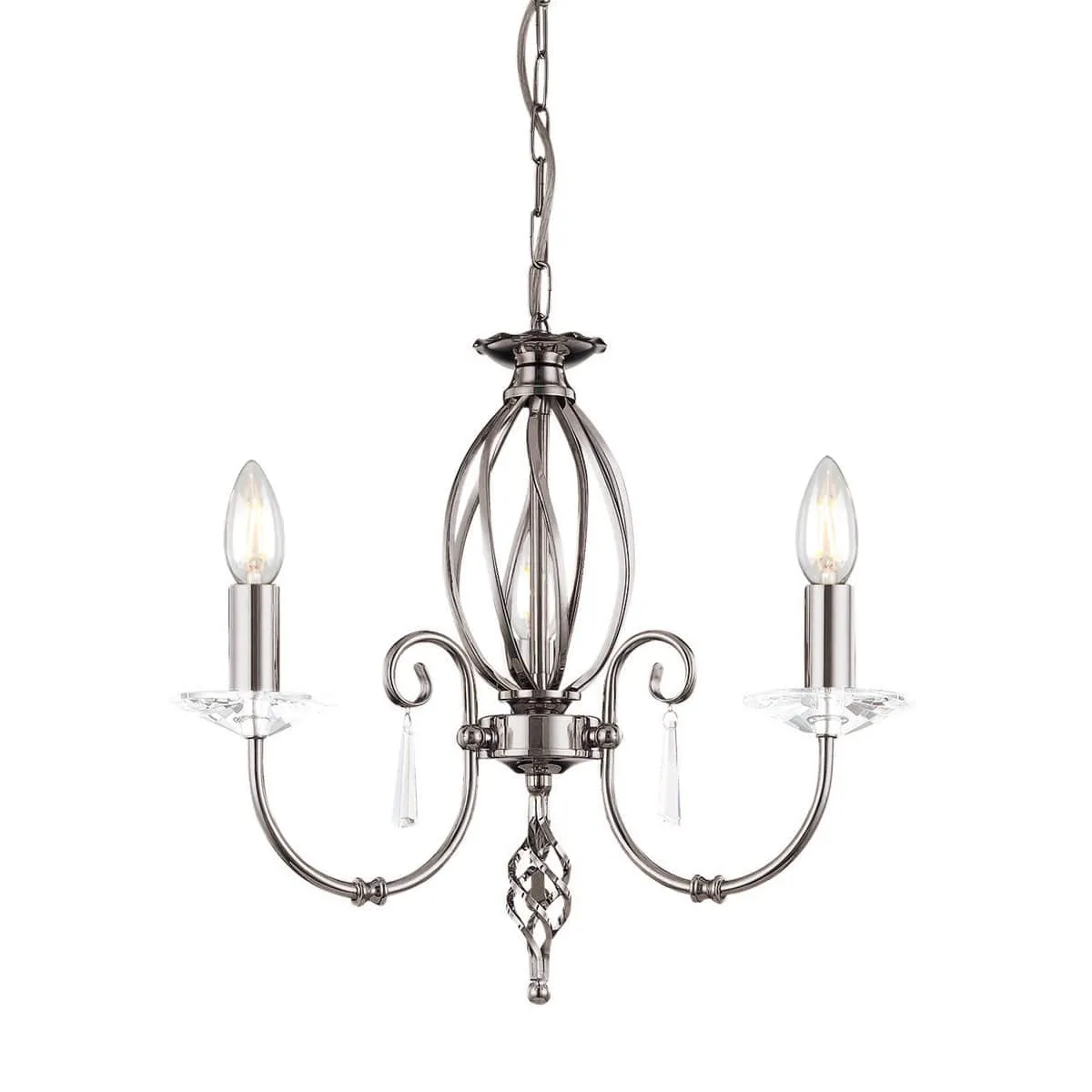 Aegean 3 Light Chandelier - Polished Nickel