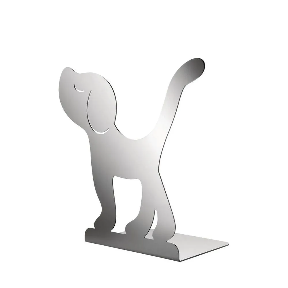 Alessi AMMI30 1 Montparnasse steel bookstand in the shape of a dog