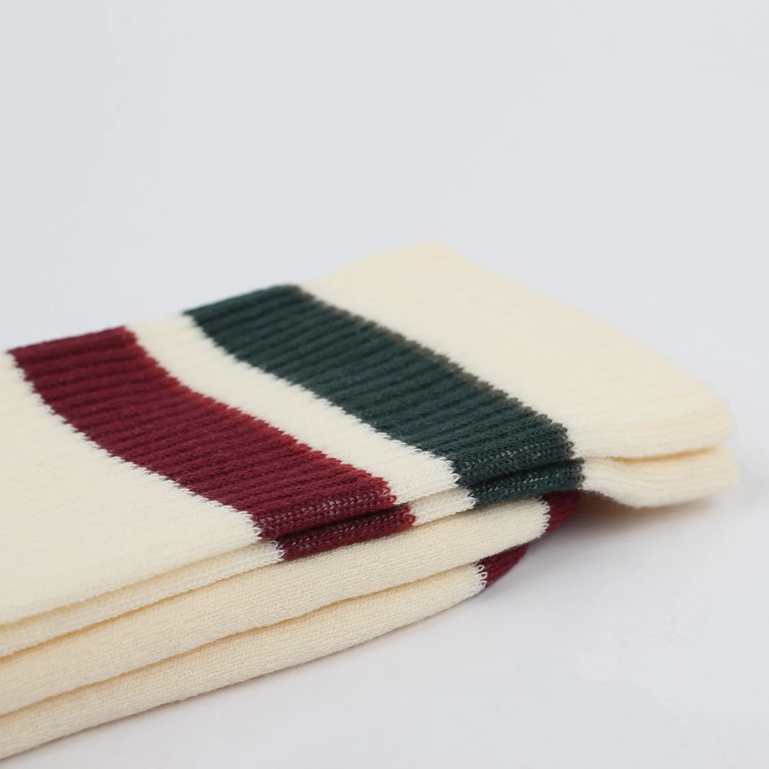 Athletique Classique Stripes Socks Off White / Forrest Green / Army / Red Wine / Light Rosso