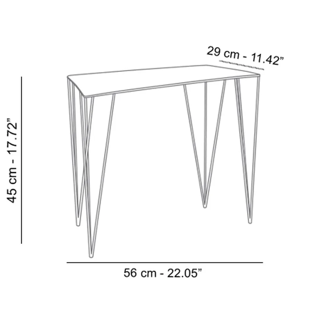 Atipico Chele 56x29 cm small Table in signal white metal