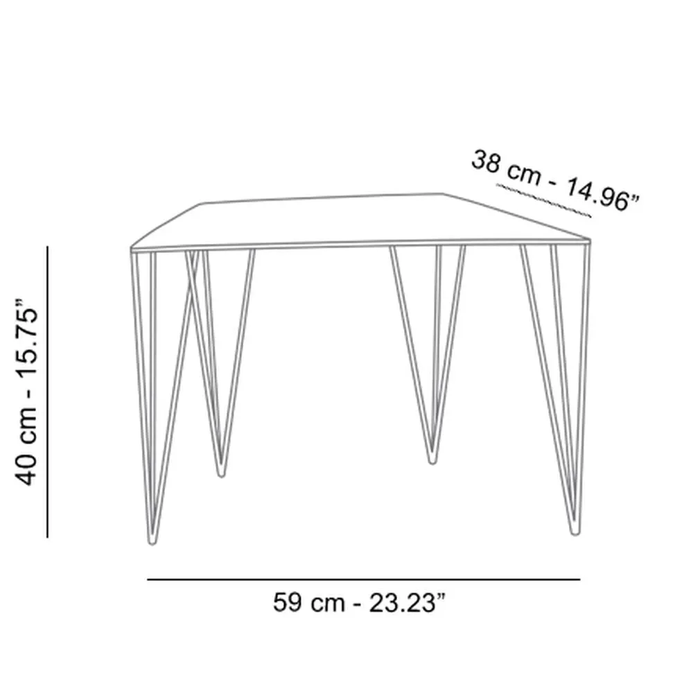 Atipico Chele 59x38 cm small Table in signal white metal