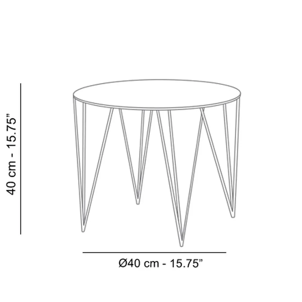 Atipico Chele diam.40 cm small Table in signal white metal