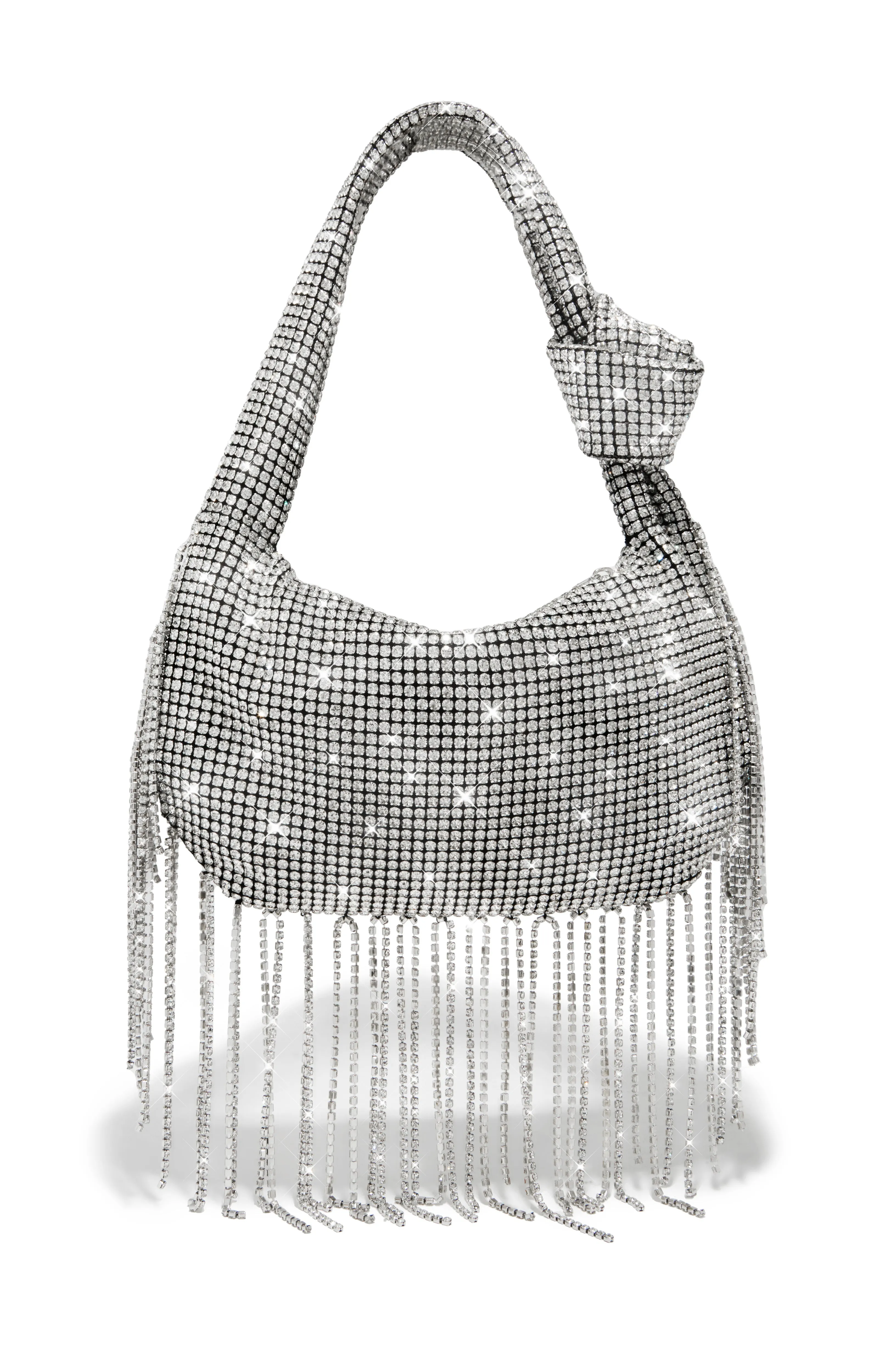 Ayara Embellished Handbag - Silver