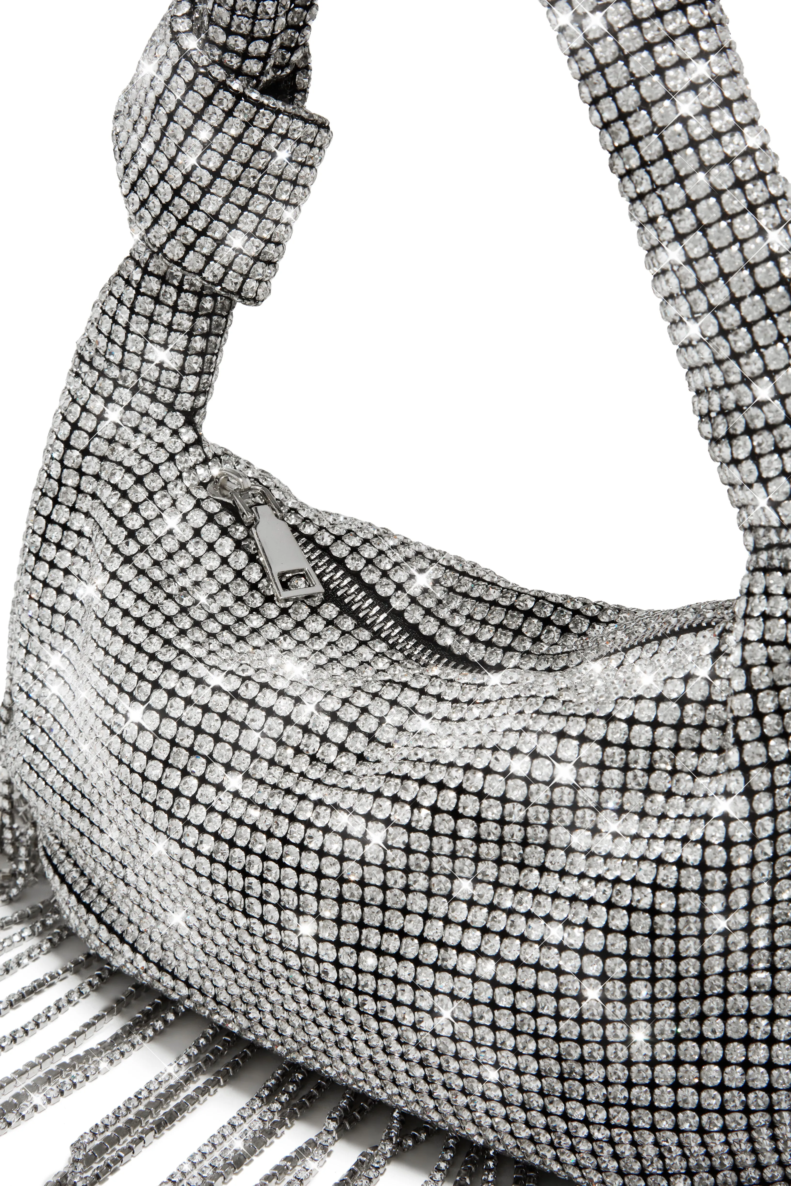 Ayara Embellished Handbag - Silver