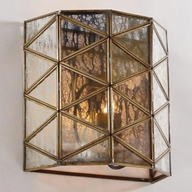 Bespoke Antiqued Brass & Glass Sconce | SALE