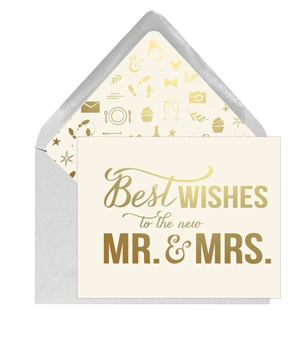 Best Wishes Mr. and Mrs. Wedding Greeting Card