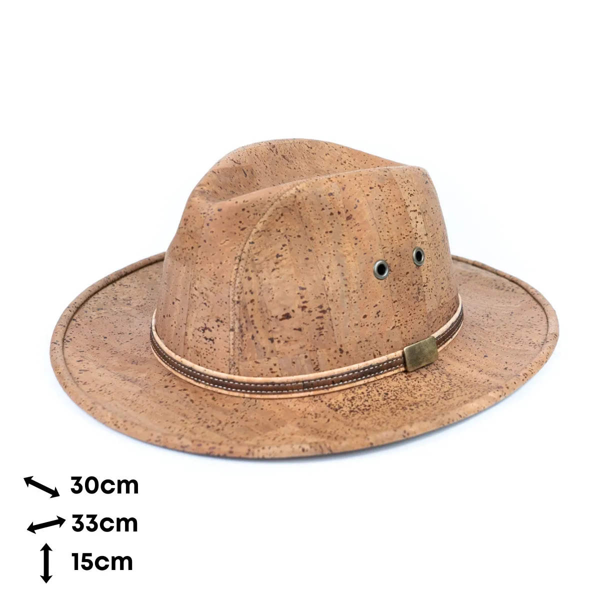 Black and Brown Tobacco-Toned Cork Cowboy Hat, 22.8 Inches (58 cm) Interior  L-1071