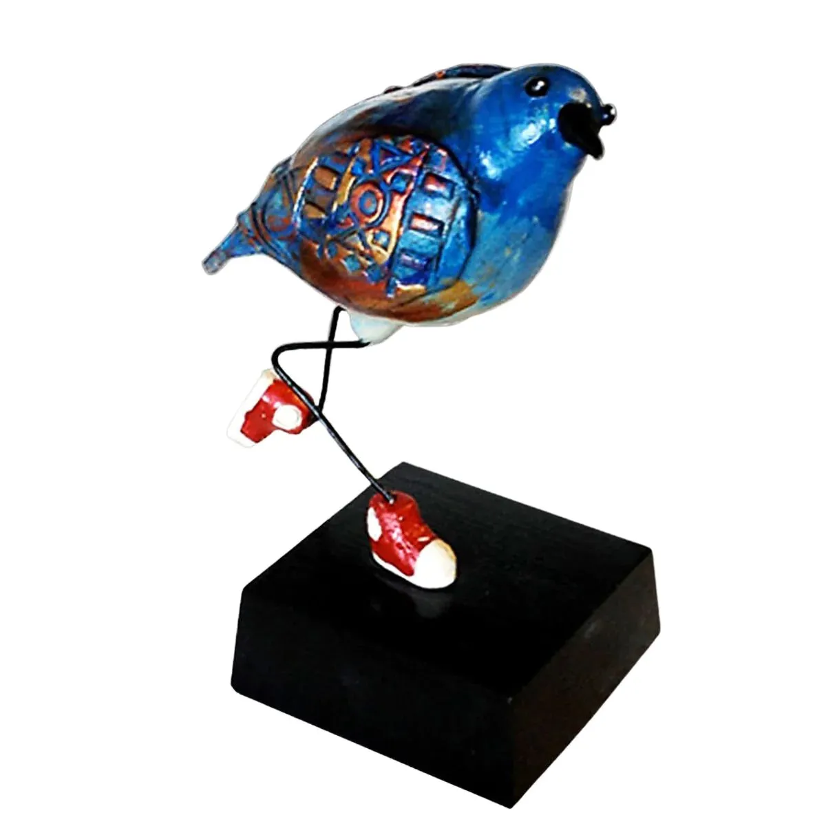 Blue Bird, Ceramic Bird Sculpture by Steven McGovney