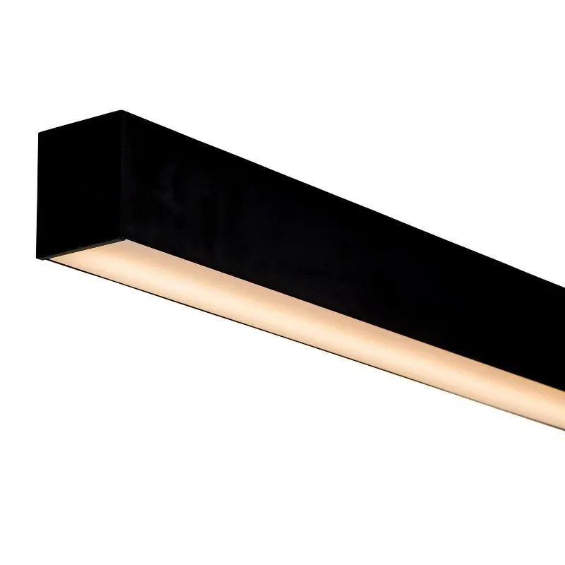 Boxy Black Linear Pendant | Integrated Power Cord | Assorted Sizes