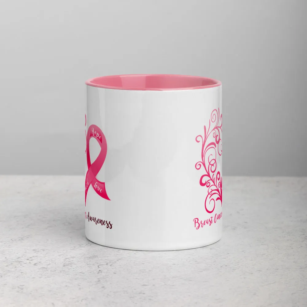 Breast Cancer Awareness 11 oz. Mug with Pink Interior (Dual Sided Design)