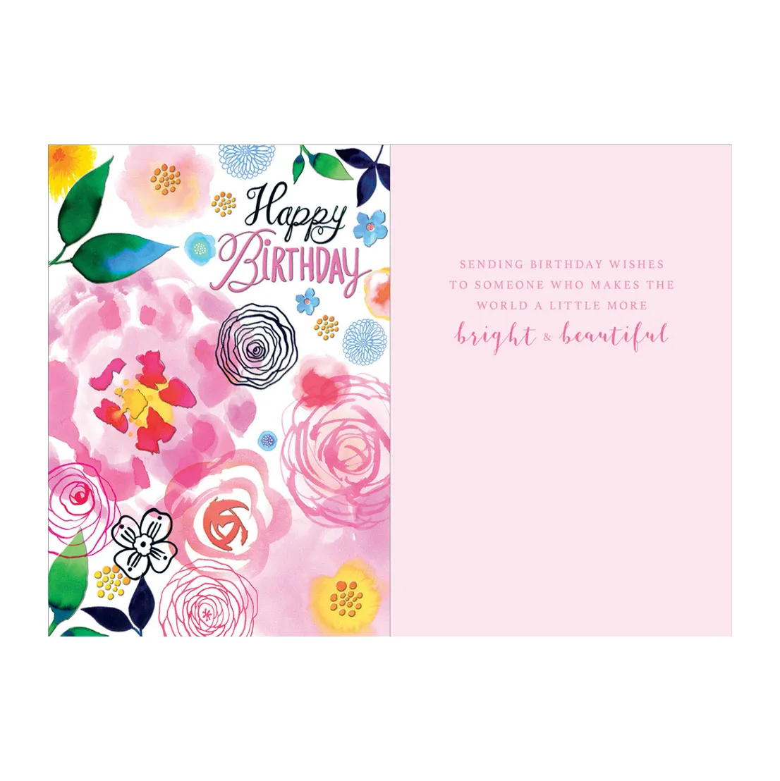 Bright Big Blooms Happy Birthday Card