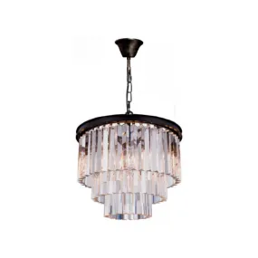 Bronze Crystal Drop Chandelier