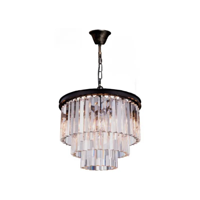 Bronze Crystal Drop Chandelier