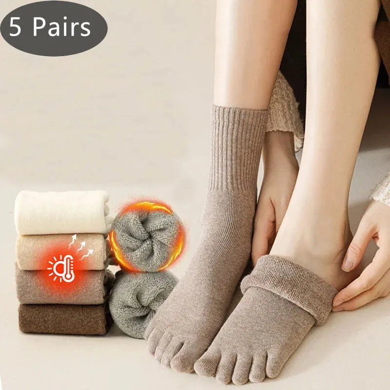 Calcetines de Dedo para Mujeres – Pack de 5 Pares | Invierno Cálido y Cómodo