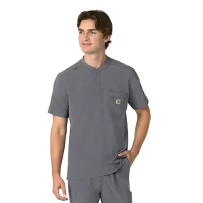 Carhartt Force Cross-Flex Men's Henley Scrub Top - Pewter