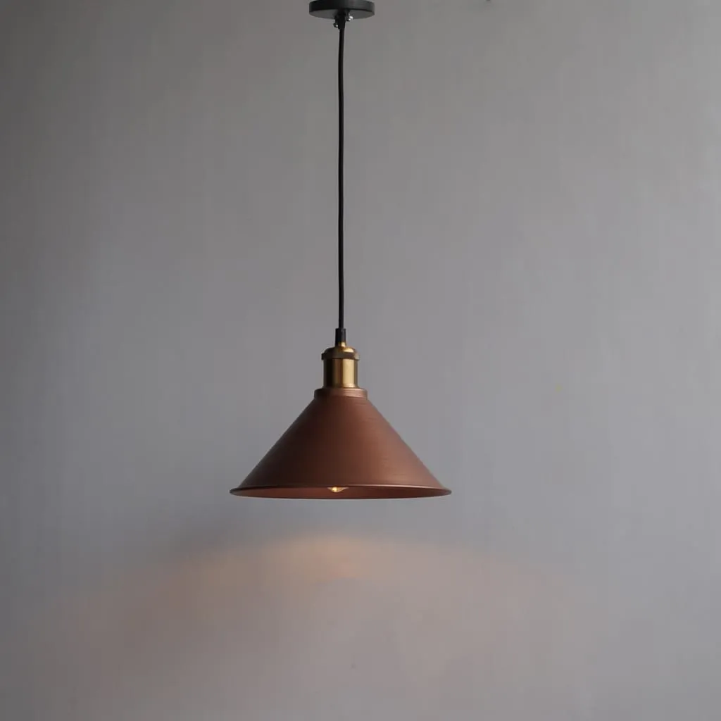 Clh118 Copper Tapered Cone Decorative Pendant Light 10Inch