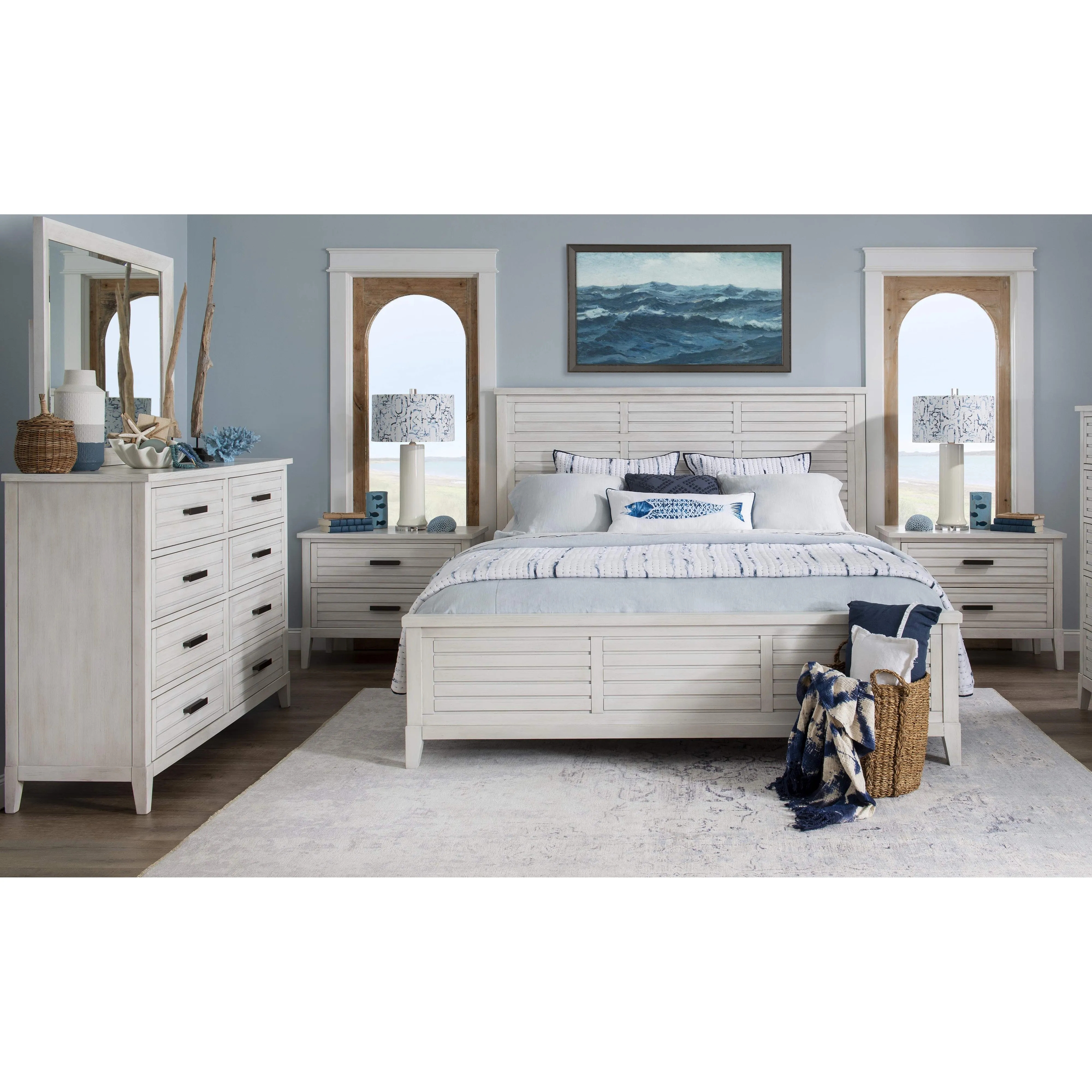 Coastal White 3-Pc Queen Bedroom Set