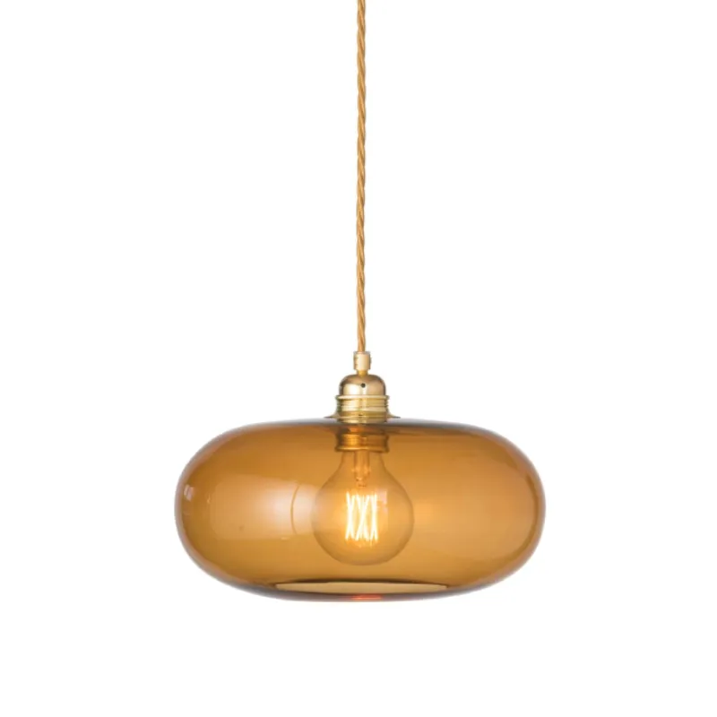 Danish Hand Blown Glass Pendant | Gold