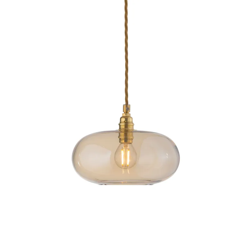 Danish Hand Blown Glass Pendant | Gold