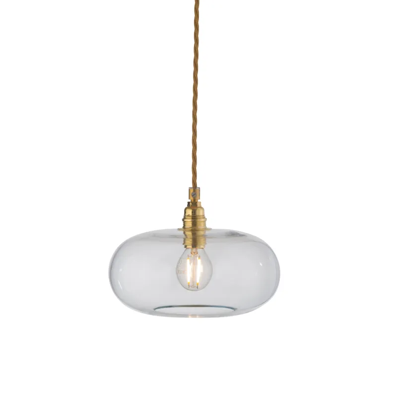 Danish Hand Blown Glass Pendant | Gold