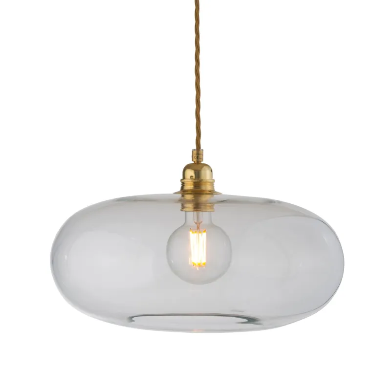 Danish Hand Blown Glass Pendant | Gold