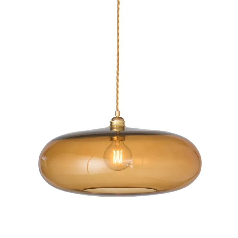 Danish Hand Blown Glass Pendant | Gold