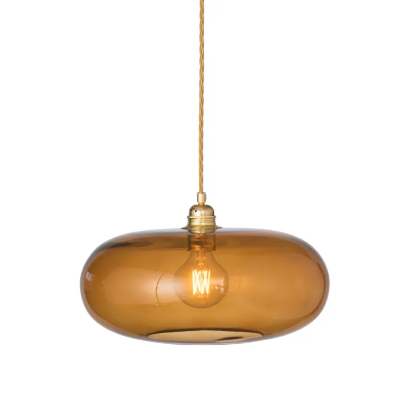 Danish Hand Blown Glass Pendant | Gold