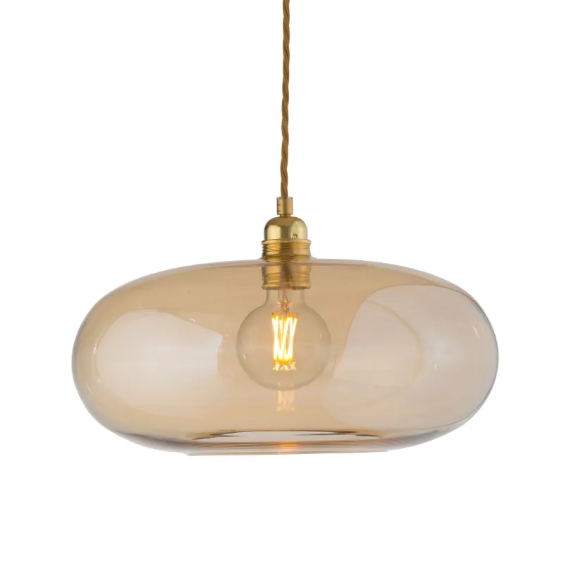 Danish Hand Blown Glass Pendant | Gold