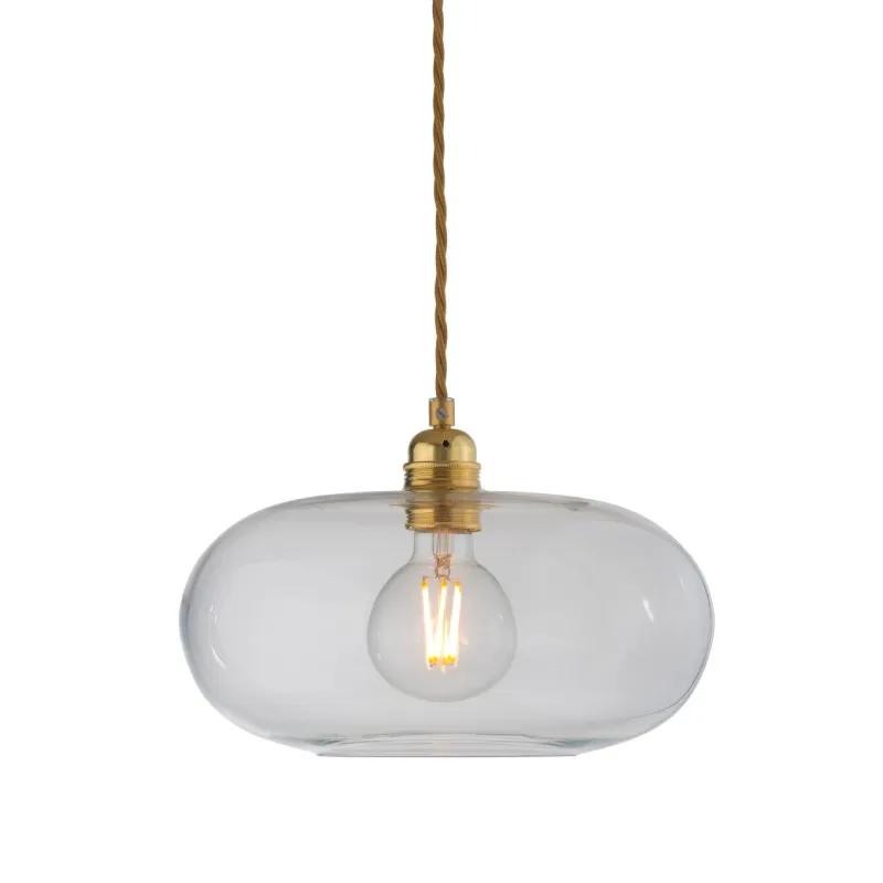 Danish Hand Blown Glass Pendant | Gold