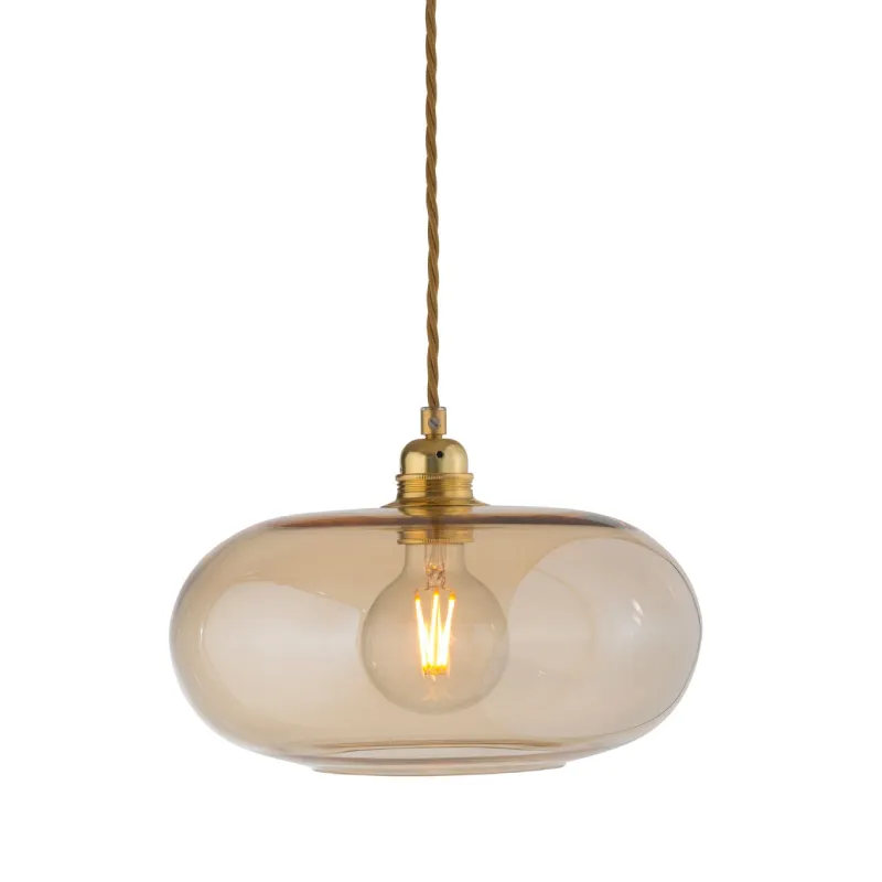 Danish Hand Blown Glass Pendant | Gold