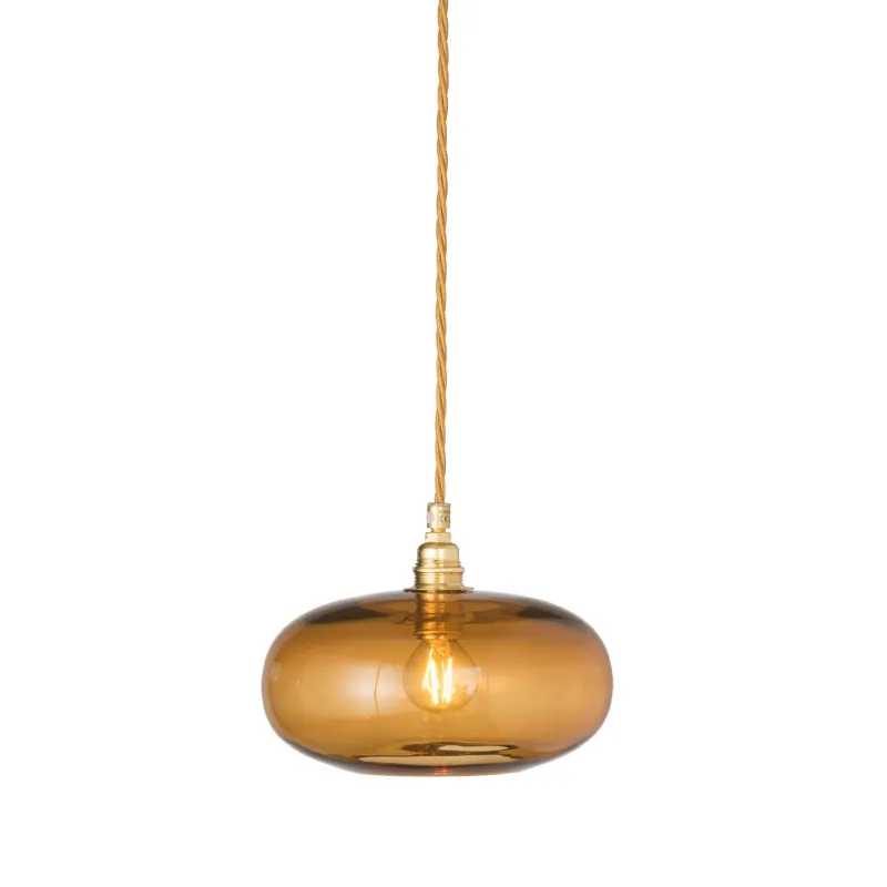 Danish Hand Blown Glass Pendant | Gold