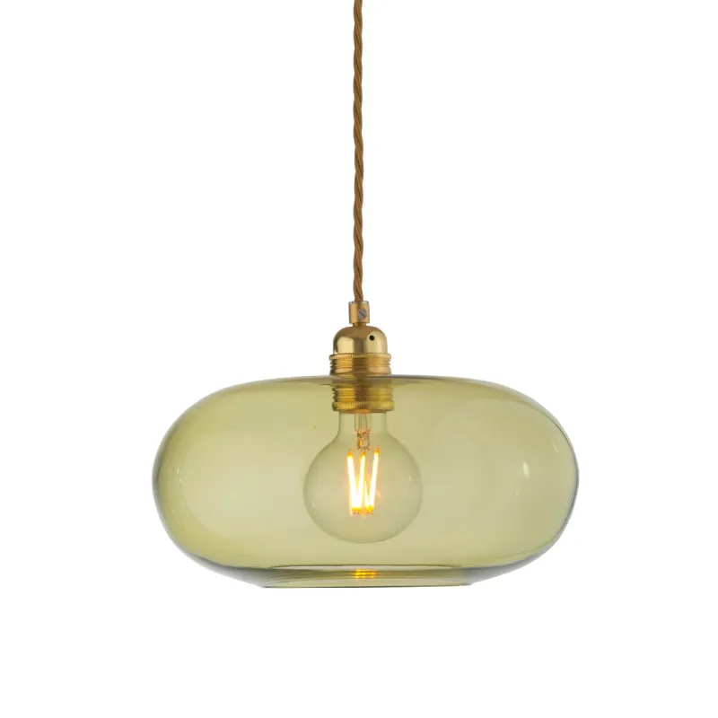 Danish Hand Blown Glass Pendant | Gold