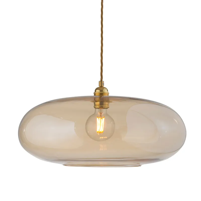 Danish Hand Blown Glass Pendant | Gold