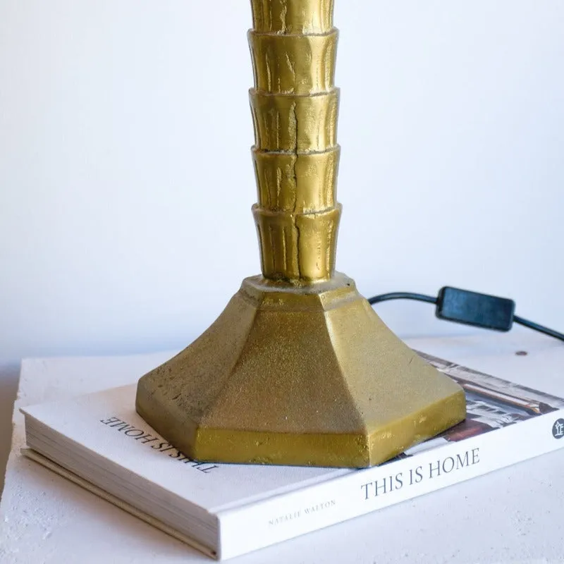 Eclectic Palm Tree Antique Brass Table Lamp | SALE