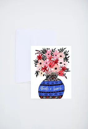 Florals in Vase Thank You Card