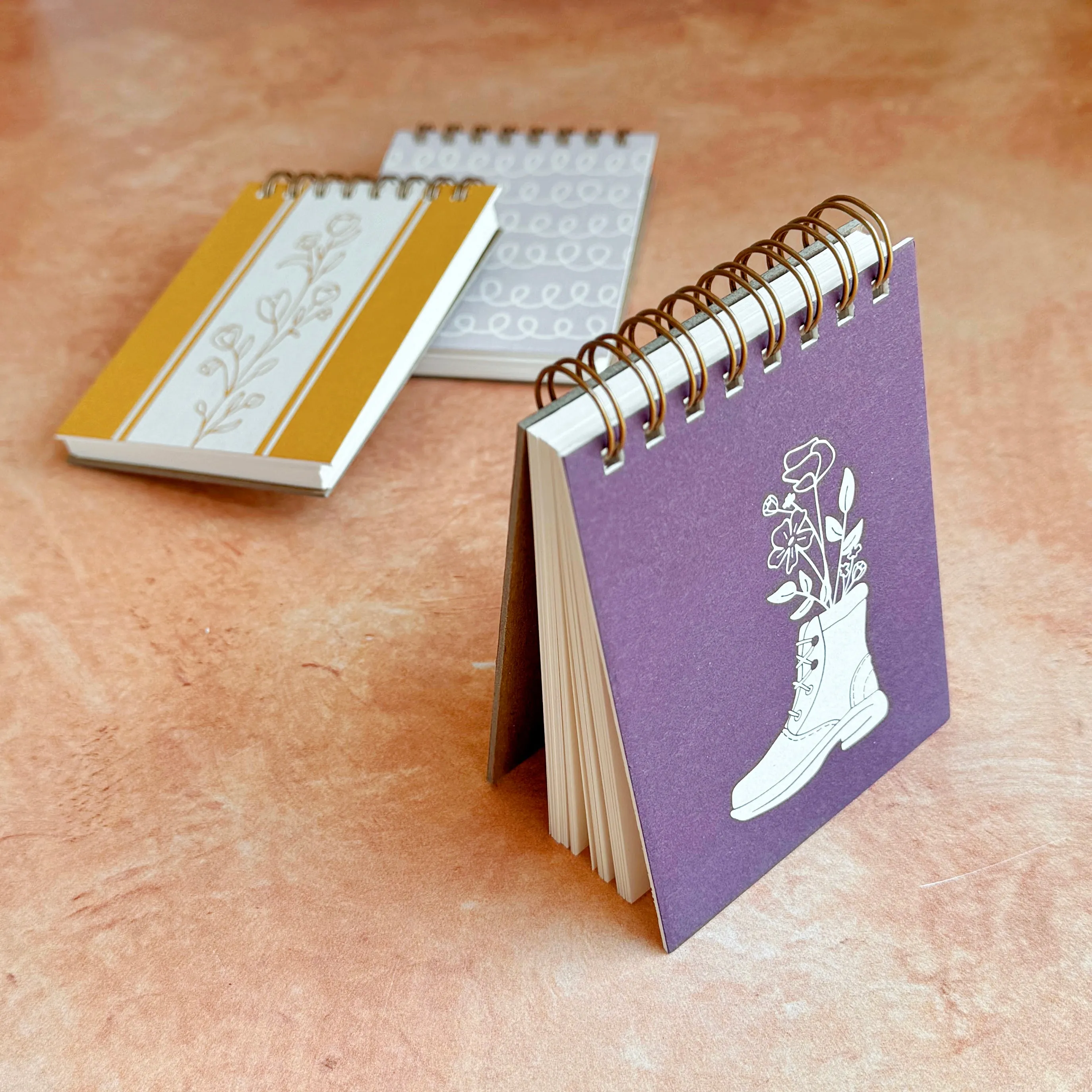 Flower Vine Mini Jotter Notebook: Saffron Cover