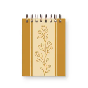 Flower Vine Mini Jotter Notebook: Saffron Cover