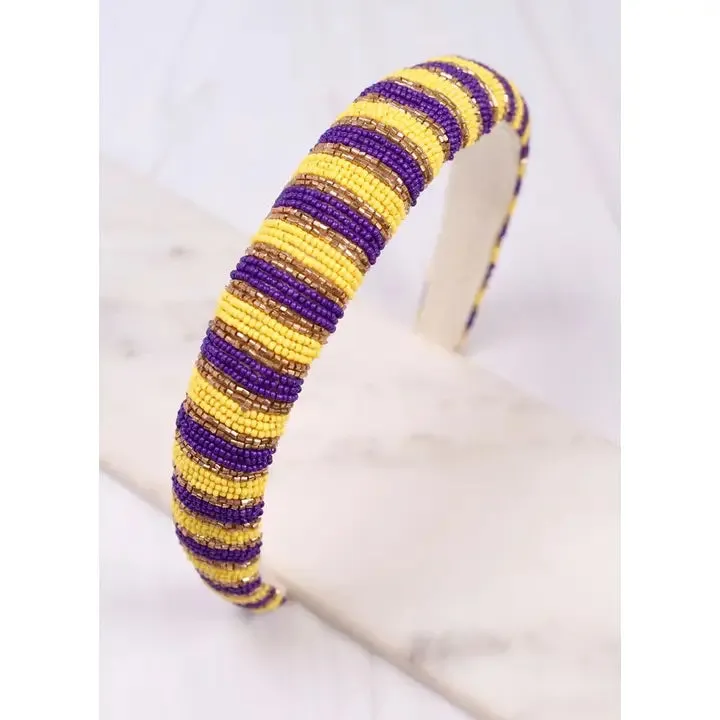 Headband Sloan Striped Purple and Yellow