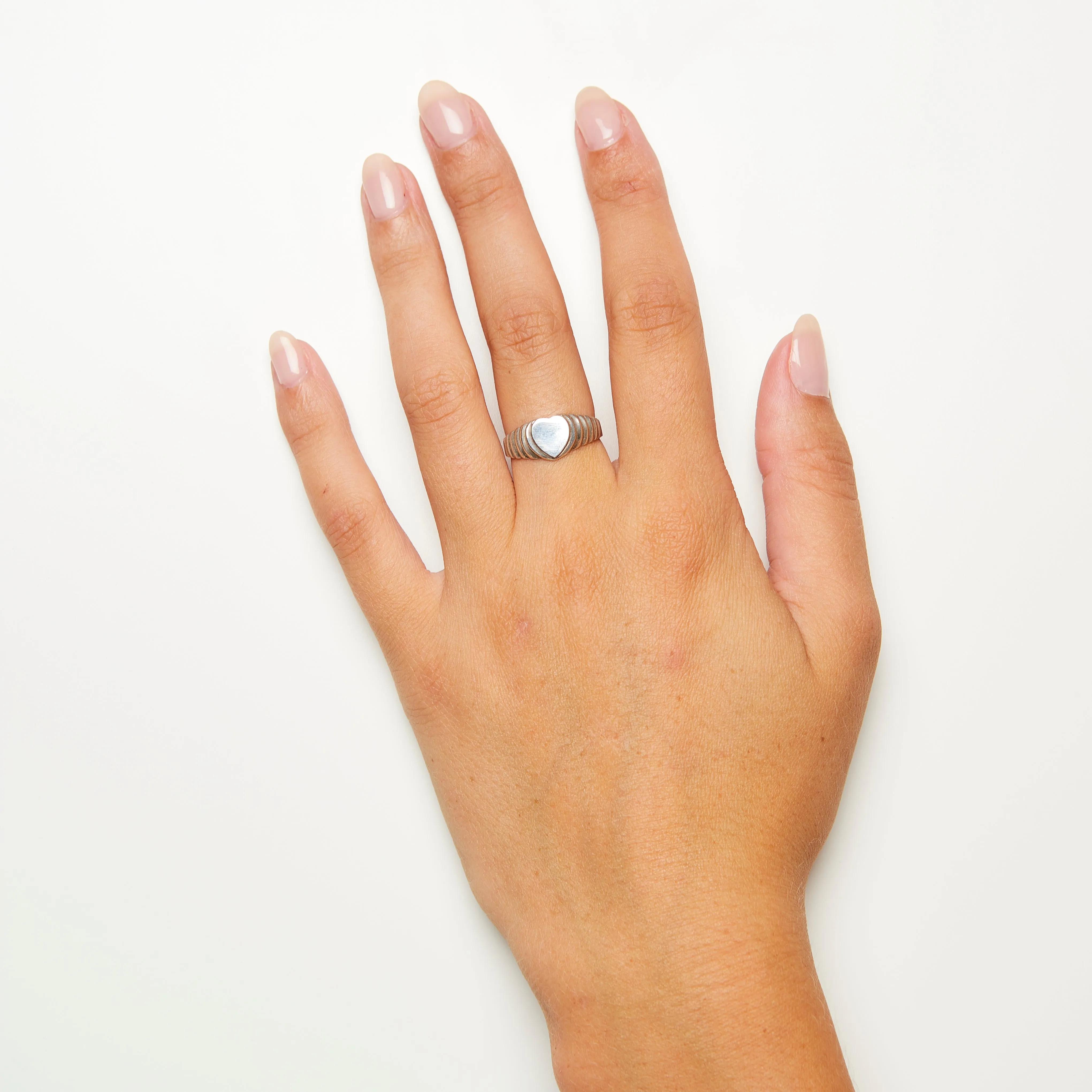 Heart Signet Ring in Silver