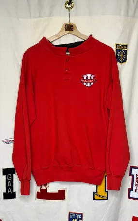 Indiana University Embroidered Henley Sweatshirt: L