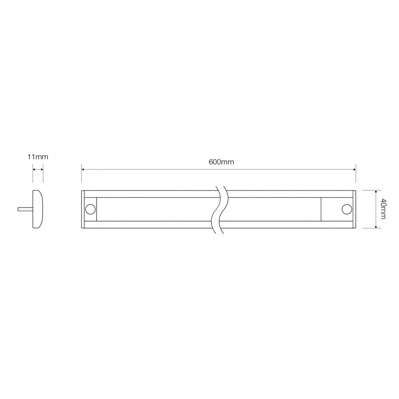 Interior Strip Lamp by LED Autolamps - Black Aluminium 600mm