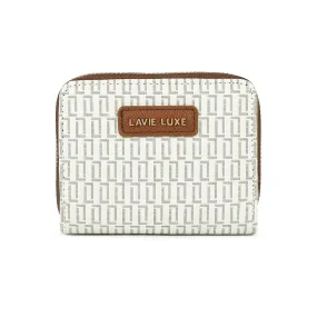 Lavie Luxe Mono Flap Off White Small Women's Wallet