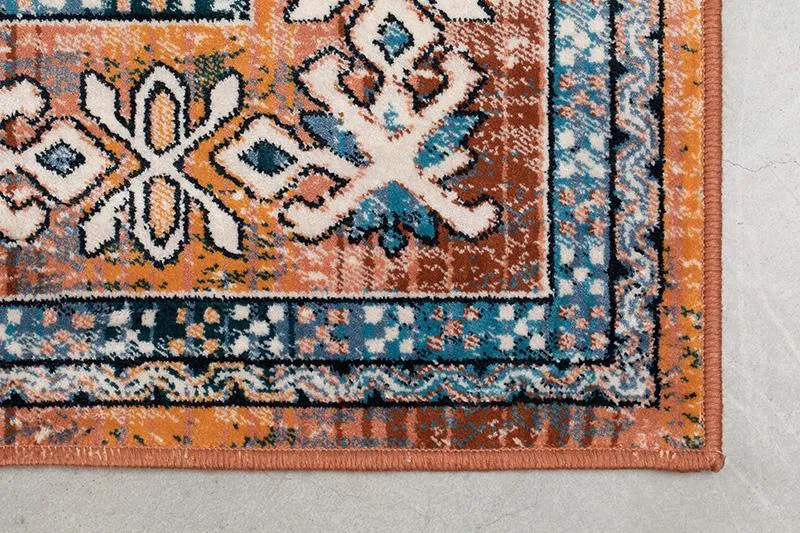 Mahal Carpet in Blue and Brick 170X240