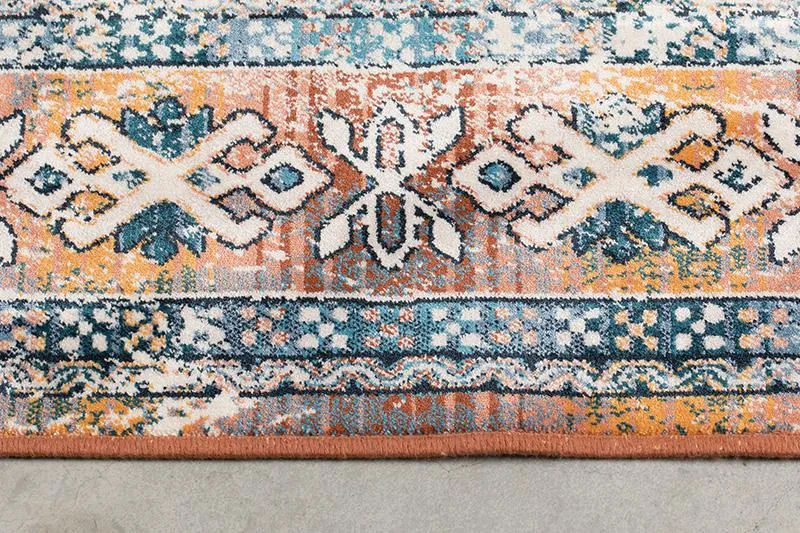 Mahal Carpet in Blue and Brick 170X240